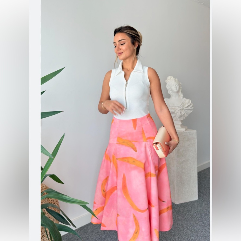 ZARA PRINTED MIDI SKIRT - Picture 4 of 15